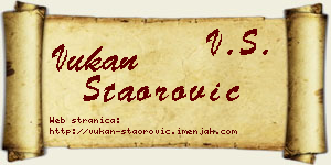 Vukan Staorović vizit kartica